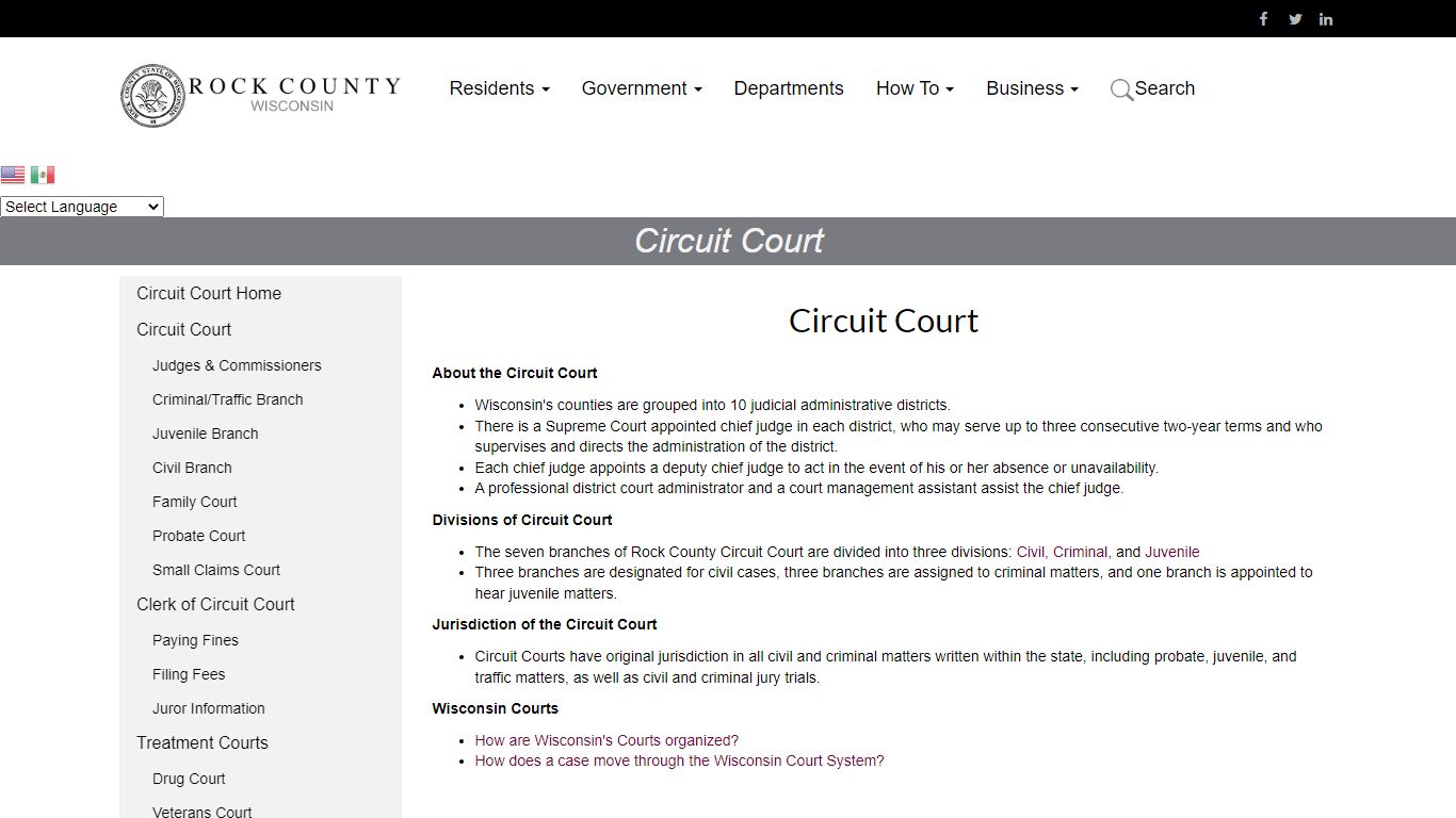 Rock County Wisconsin - Circuit Court